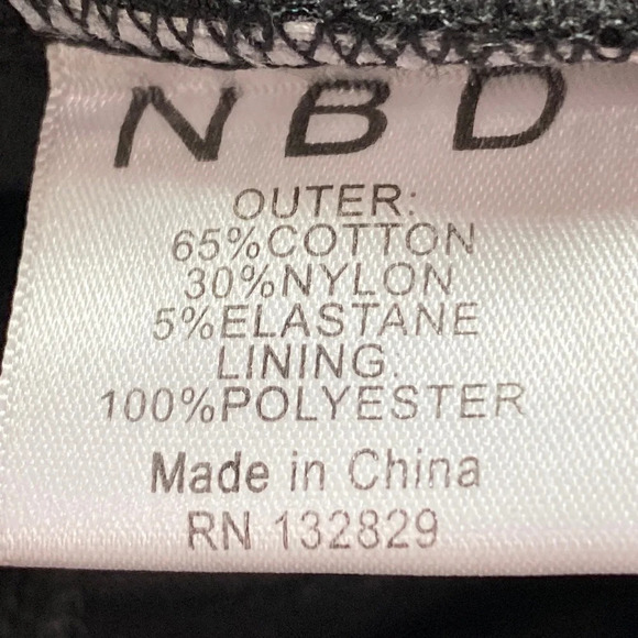 NBD Revolve Dries Black Asymmetric Hem Deep V-Neck Bodycon Mini Dress Size XS - Picture 10 of 11